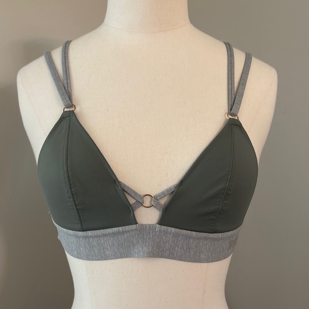 PINK Victoria's Secret Bonded Green Bralette Sz XS